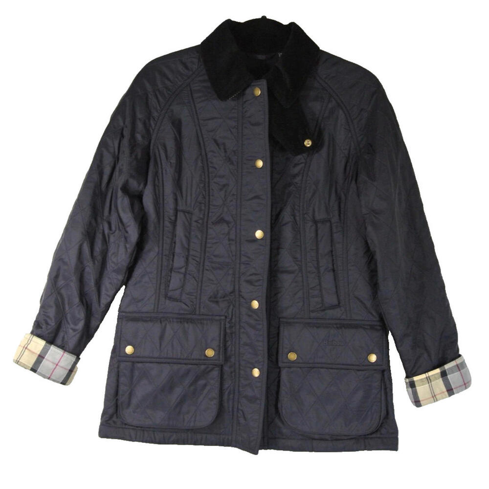 NEW BARBOUR Womens Beadnell Wax Jacket -Navy Size US 16 #SJ2630
